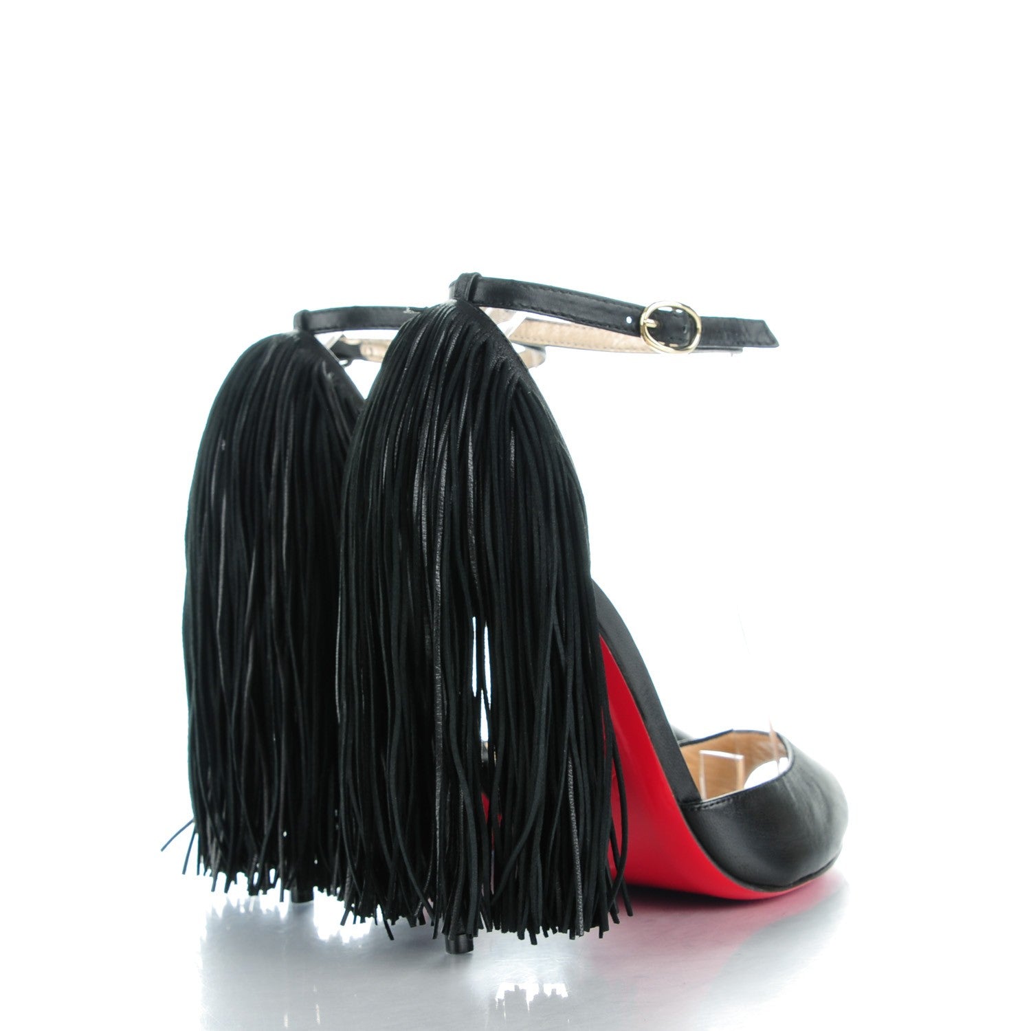 Christian Louboutin Nappa Fringe Otrot 120 Pumps 36.5 Black 4 of 8