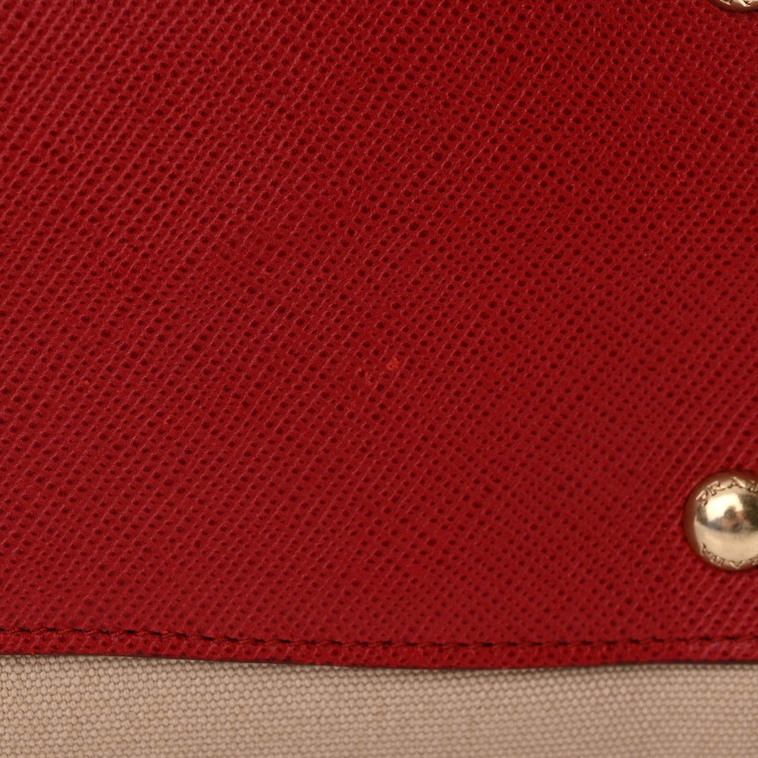 Prada Canapa Saffiano Cuir Tote Corda Fuoco 17 of 17