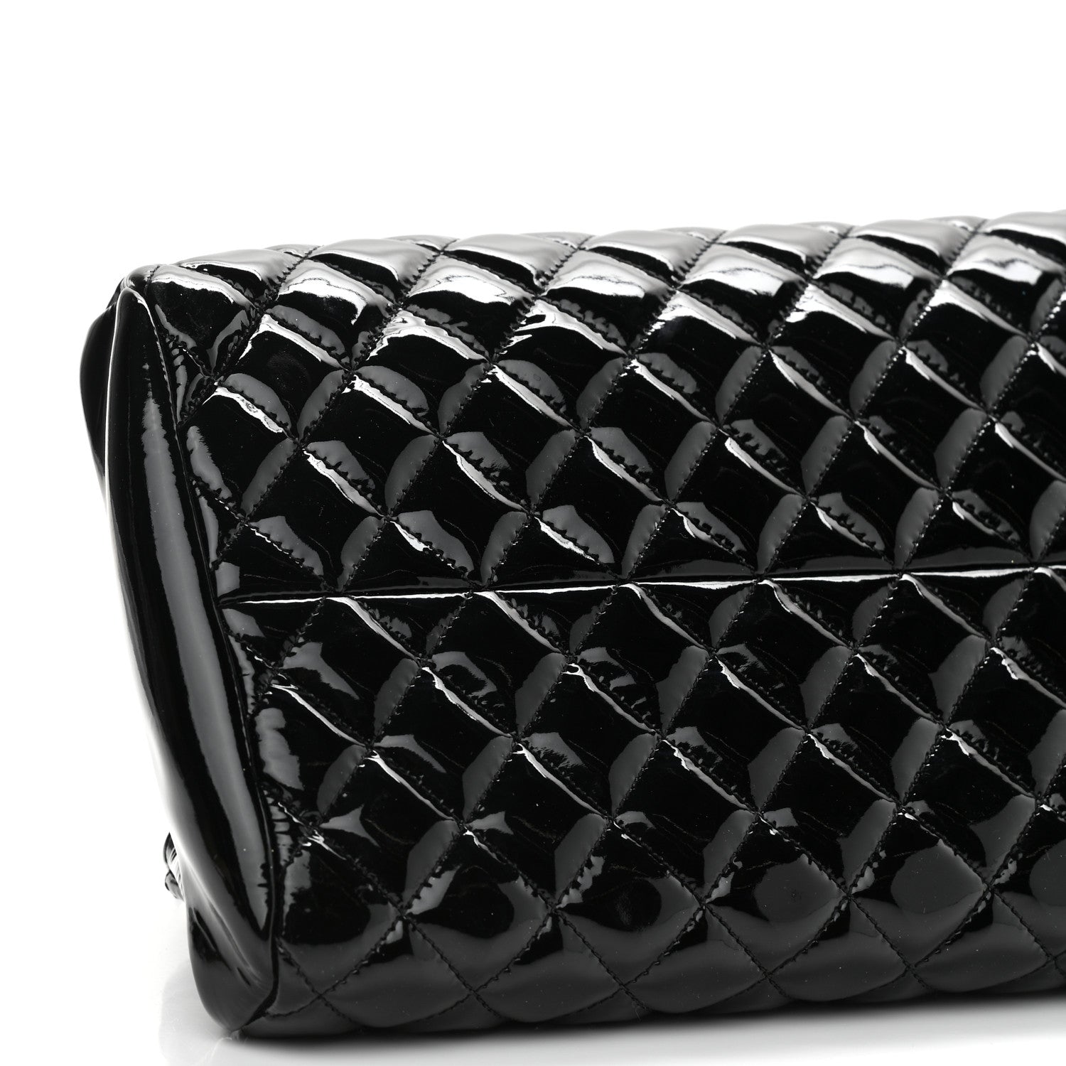 Chanel Patent Quilted Medium Just Mademoiselle Bowling Bag Black 11 of 13