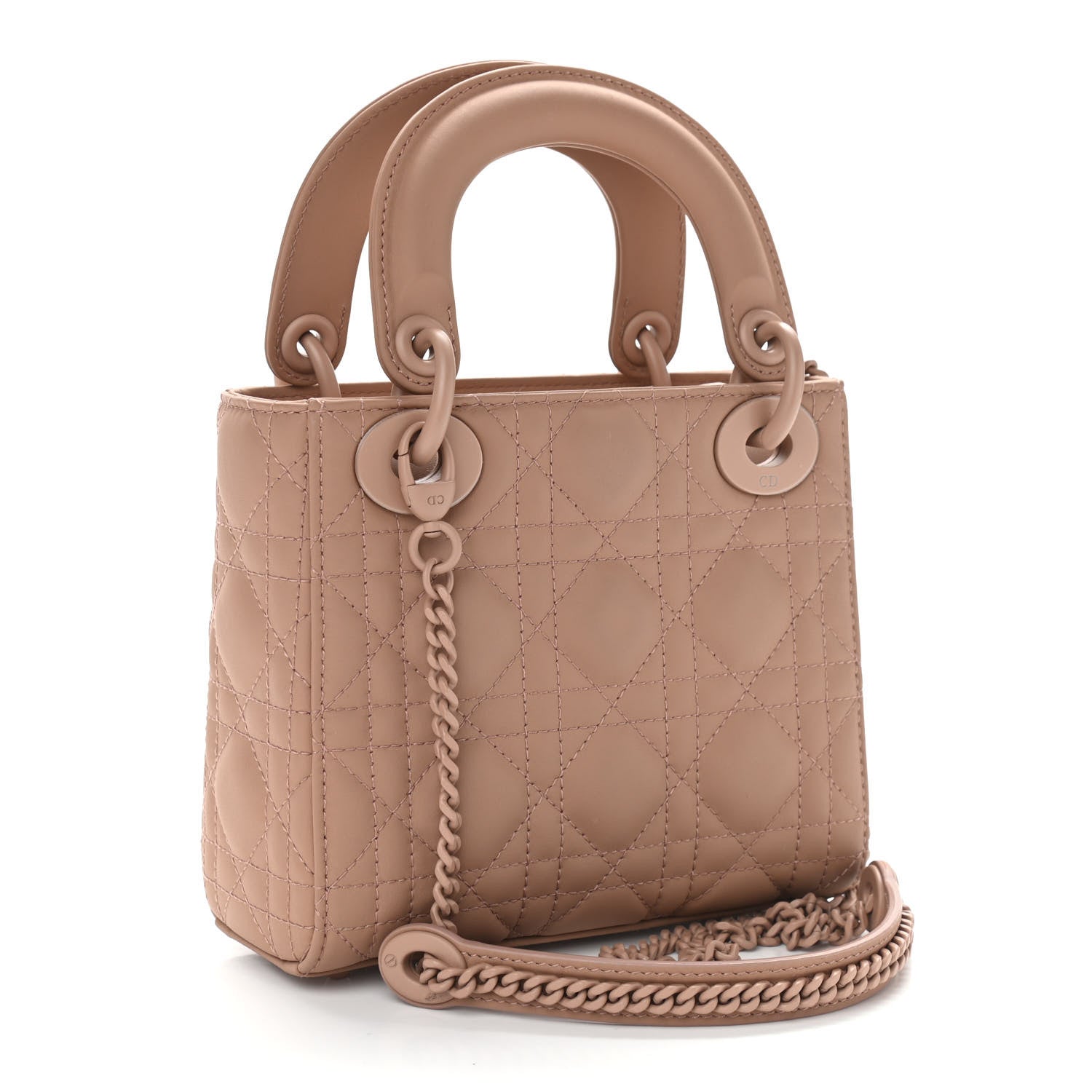 Christian Dior Ultra Matte Calfskin Cannage Mini Lady Dior Light Beige 3 of 11