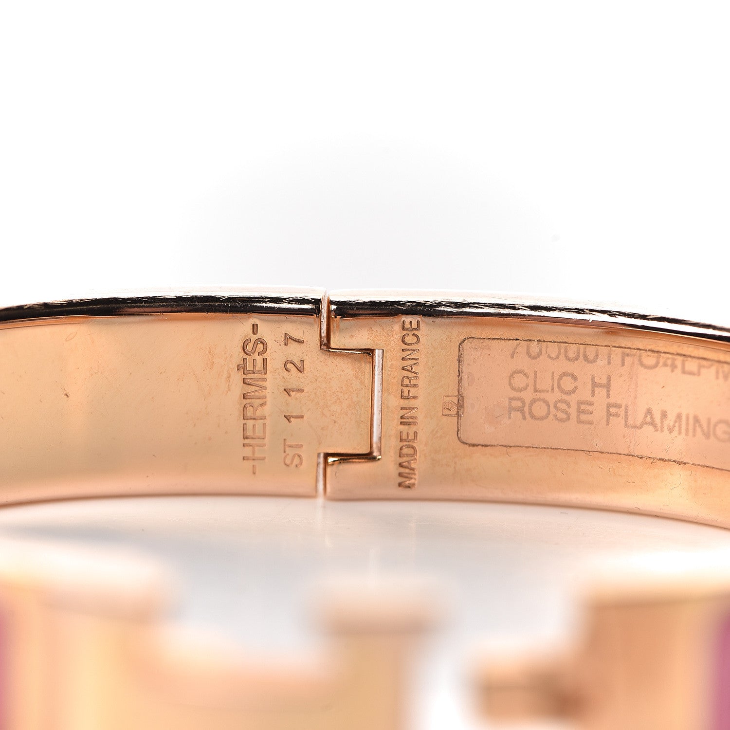 Hermes Enamel Narrow Clic Clac H Bracelet PM Rose Flamingo 4 of 6