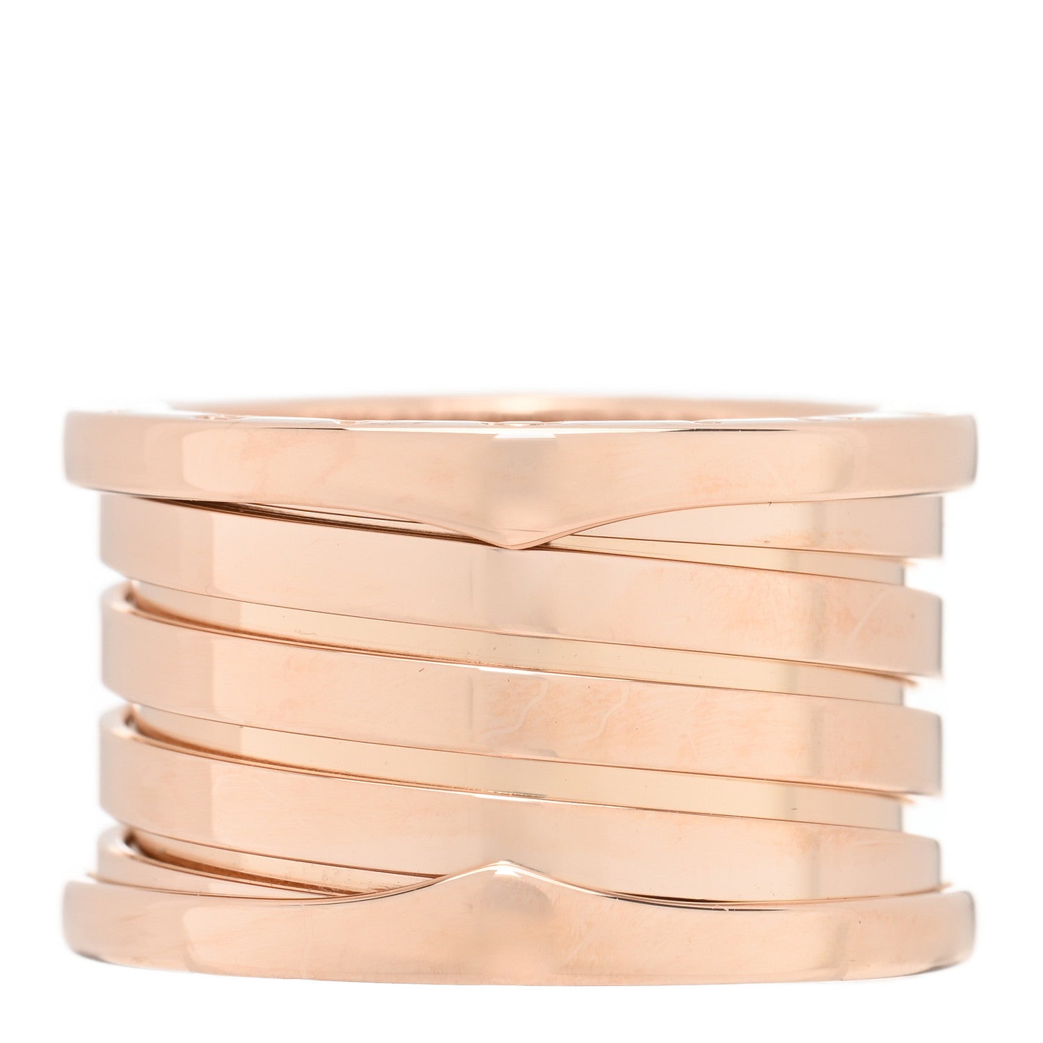 Bulgari 18K Rose Gold B.Zero1 Five-Band Anniversary Ring 53 6.25 1 of 5
