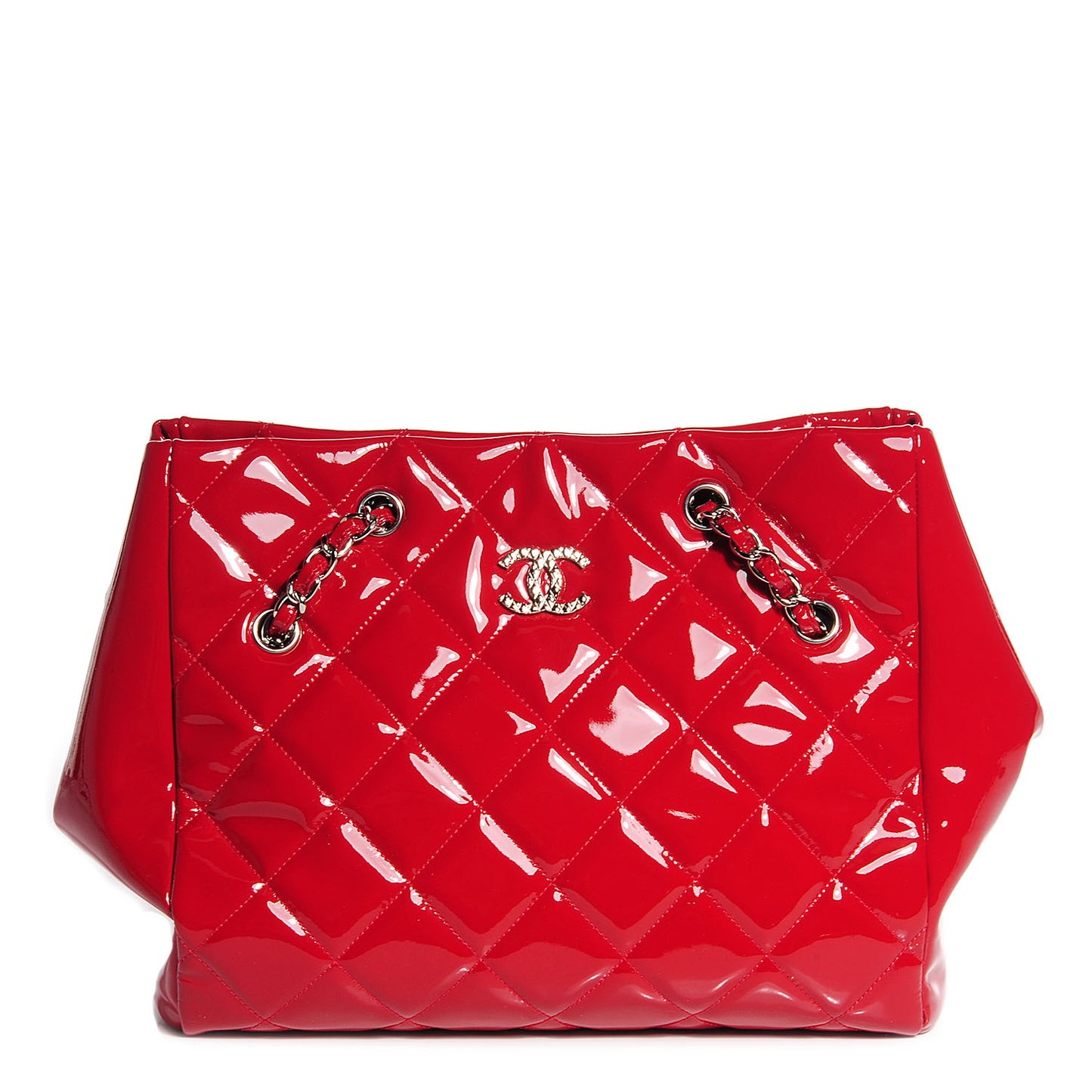 Patent Large Cells Tote Red