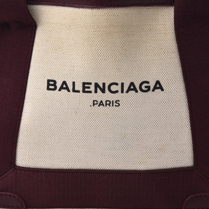 Balenciaga Cotton Canvas Calfskin Navy Cabas XS Natural Rouge Pourpre 12 of 12