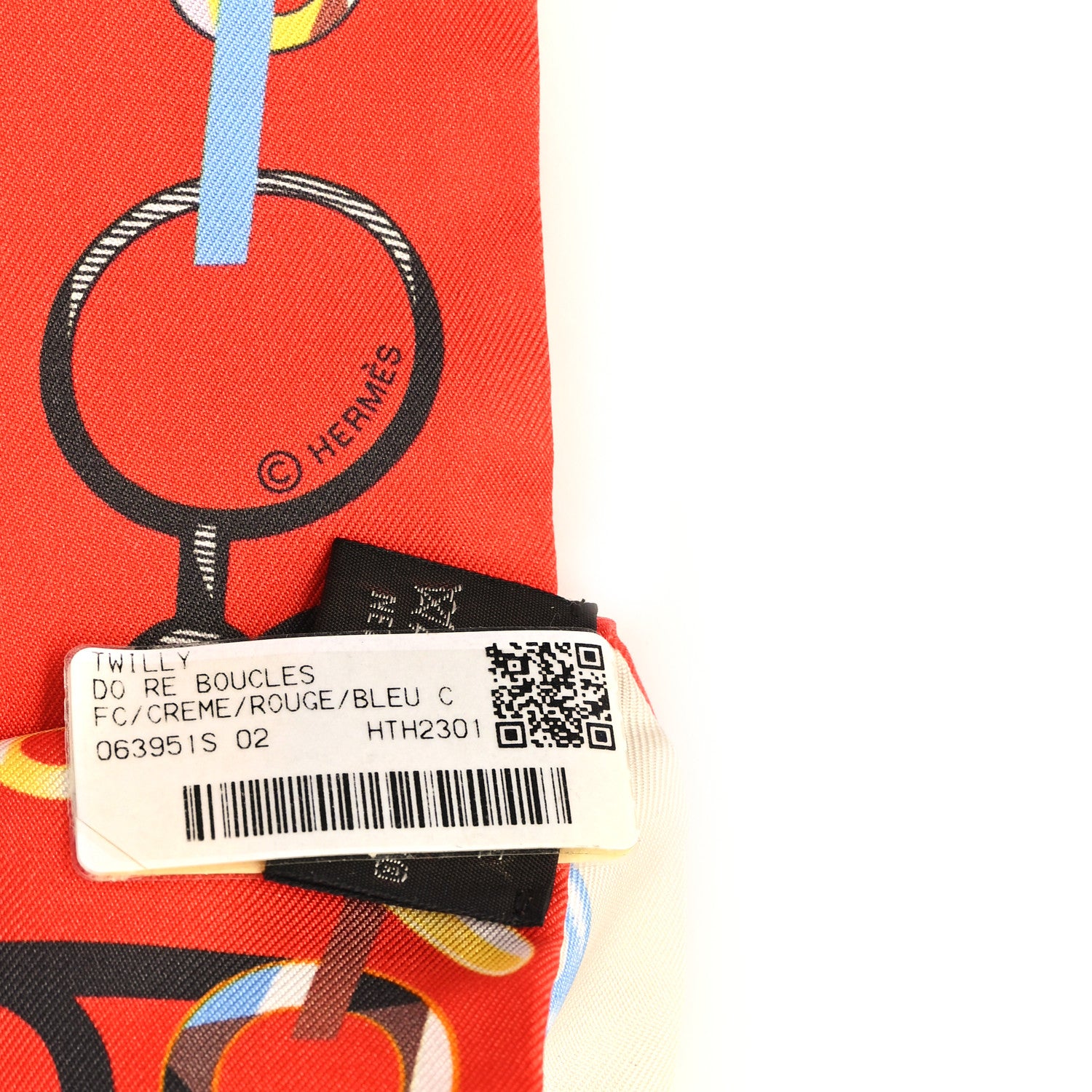 Hermes Silk Do Re Boucles Twilly Creme Rouge Bleu Ciel 3 of 3