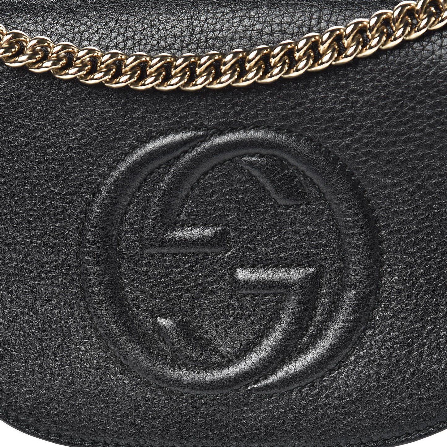 Pebbled Calfskin Small Soho Flap Crossbody Black