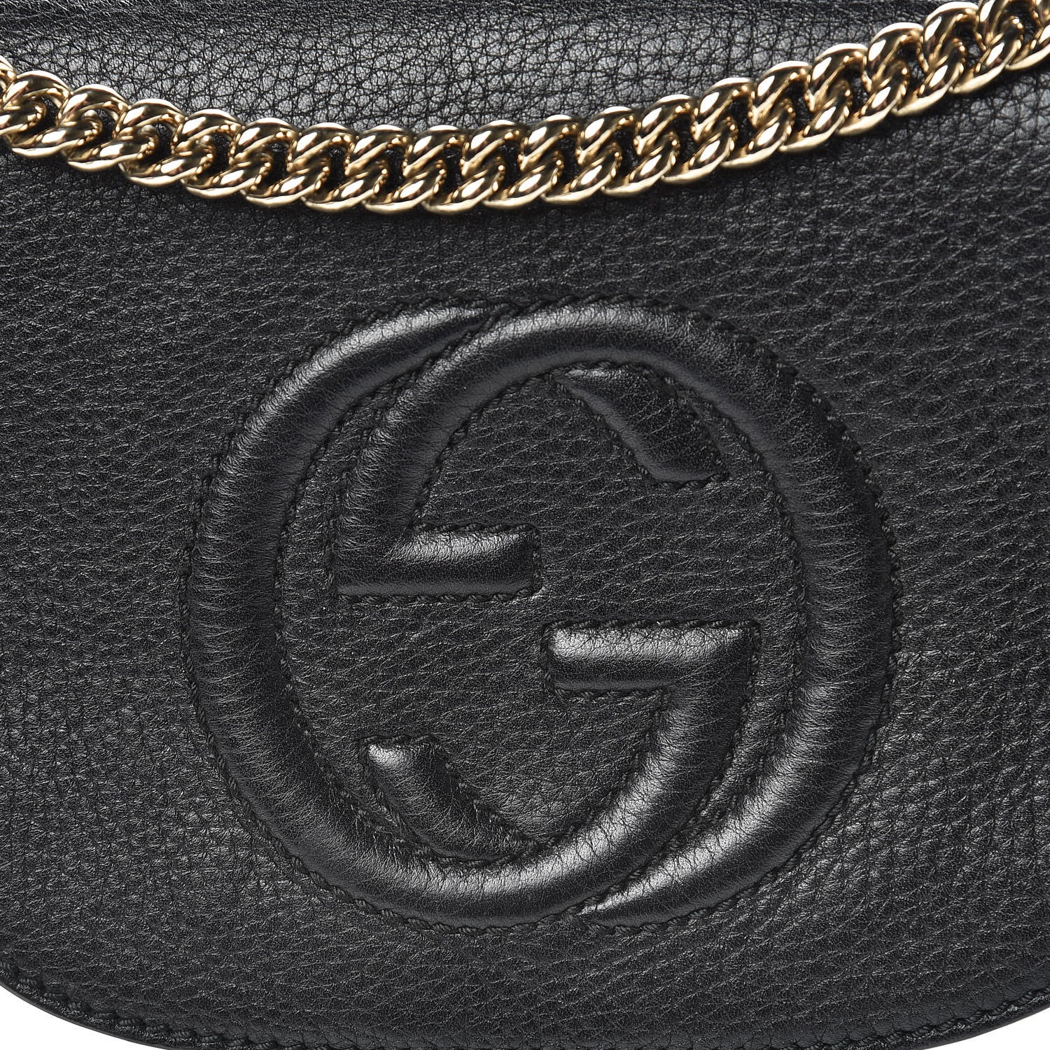 Gucci Pebbled Calfskin Small Soho Flap Crossbody Black 8 of 10