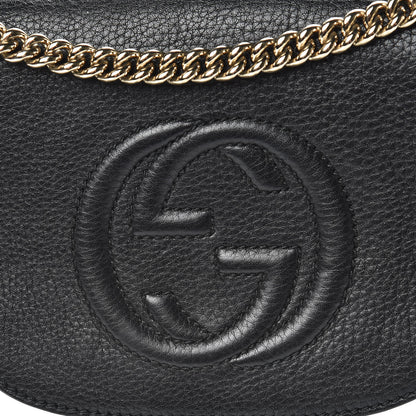Gucci Pebbled Calfskin Small Soho Flap Crossbody Black 8 of 10