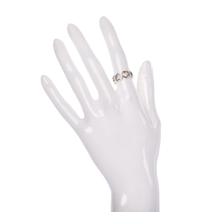 Tiffany Sterling Silver 18K Rose Gold Hearts Eternity Band Ring 49 4.75 2 of 6