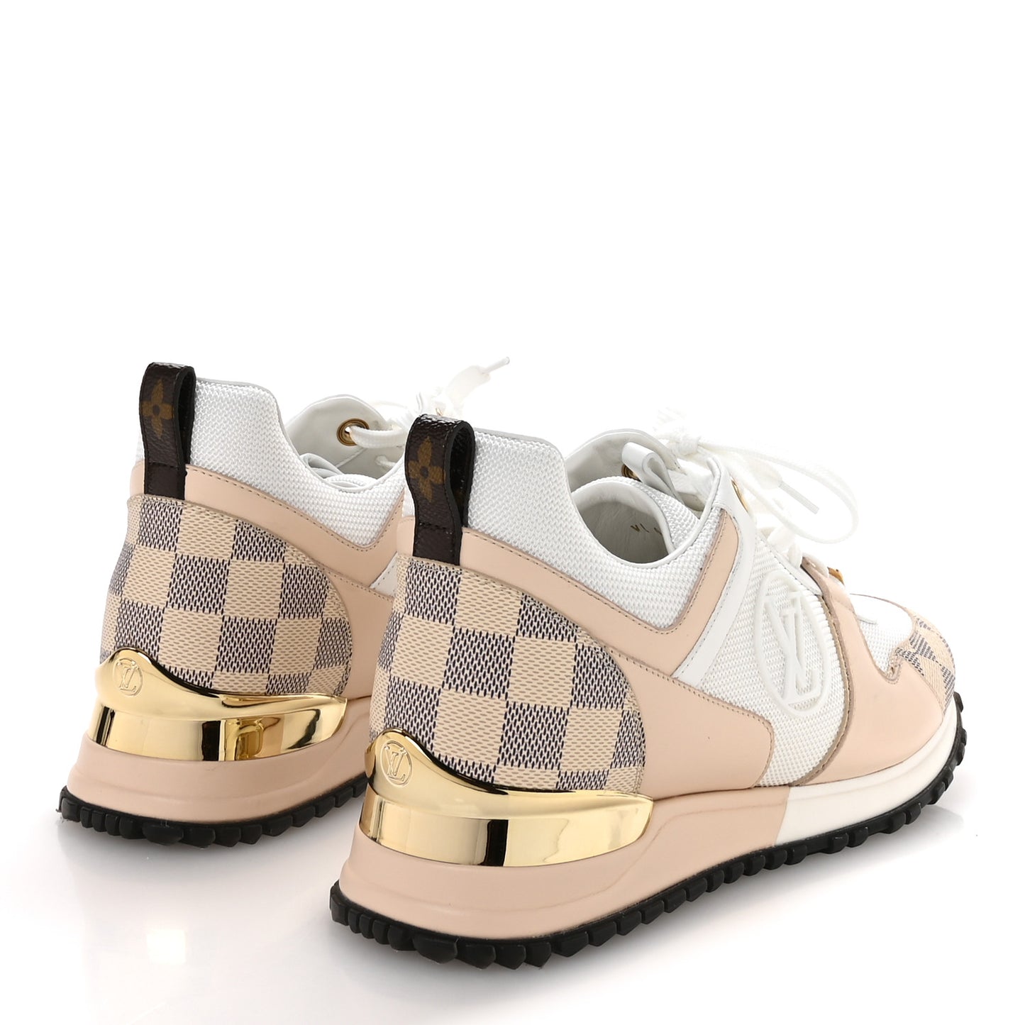 Calfskin Damier Azur Run Away Sneakers 39 White