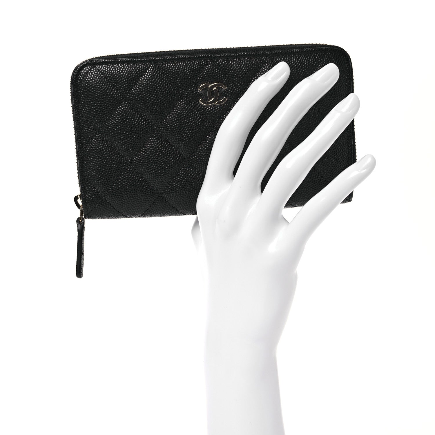 Chanel Caviar Quilted Medium Zip Around Wallet Black 2 of 13