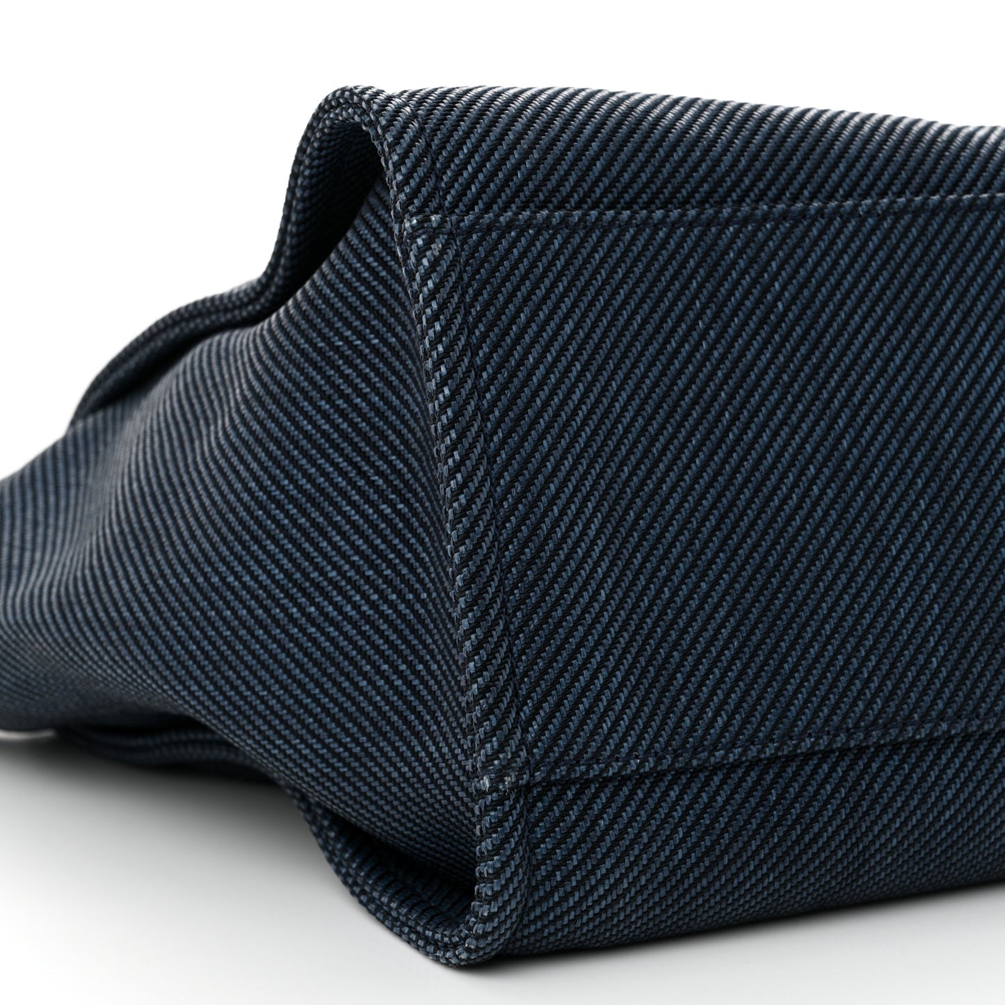 Mixed Fibers Calfskin Medium Deauville Tote Navy Blue