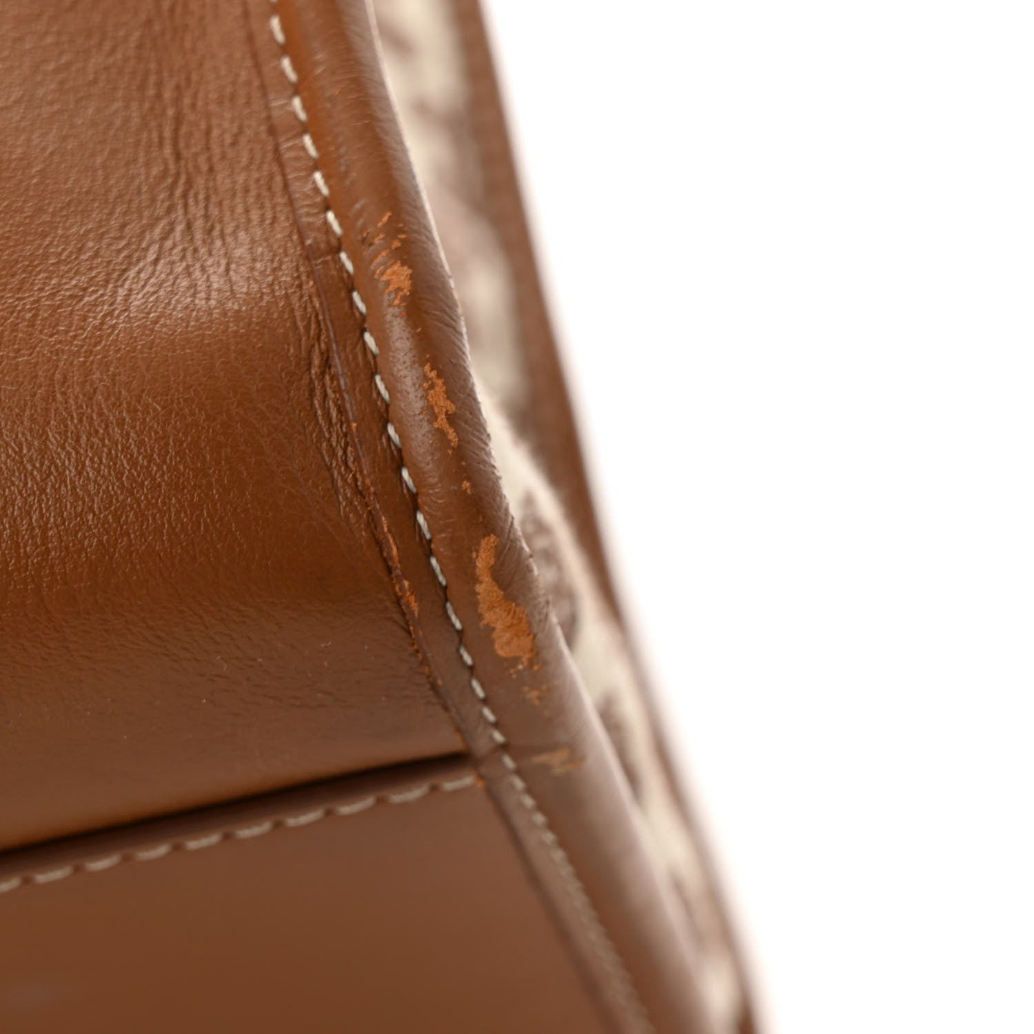 Celine Canvas Calfskin Triomphe Embroidered Horizontal Cabas Tan 10 of 14