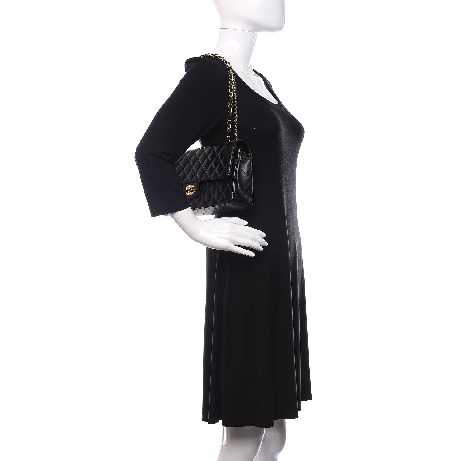 Chanel Lambskin Quilted Medium Double Flap Black 2 of 11