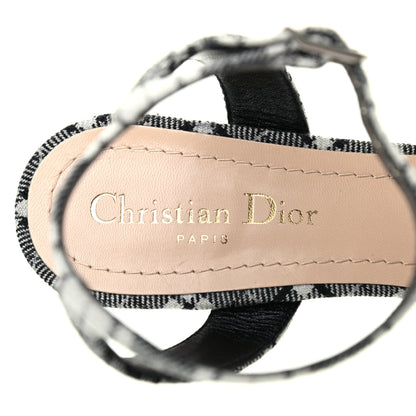 Christian Dior Canvas Tartan Gang Ankle Strap Slingback Pumps 38.5 Black 8 of 9