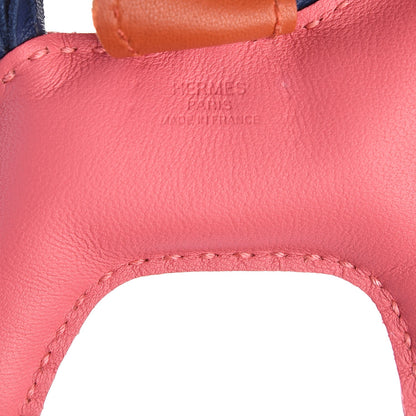 Hermes Milo Lambskin Grigri Rodeo Bag Charm PM Rose Azalee Cornaline Bleu De Malte 3 of 4
