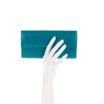 Louis Vuitton Epi Sarah Wallet Cyan 2 of 9