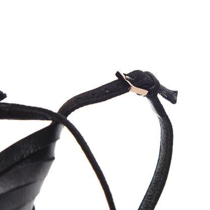 Gucci Suede Becky Ladder Fringe Sandals 37 Black 12 of 13