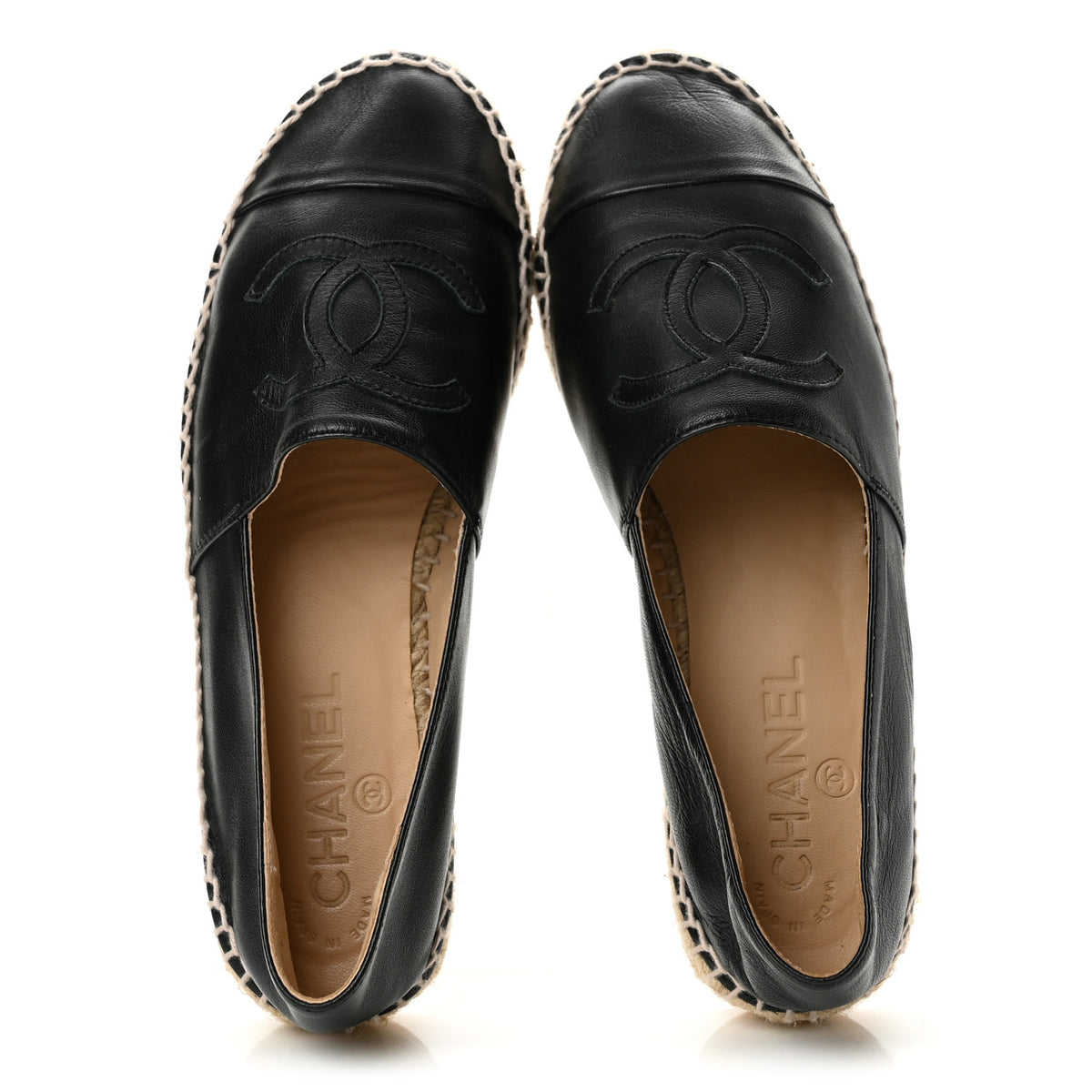 Chanel Lambskin CC Espadrilles 36 Black 2 of 11