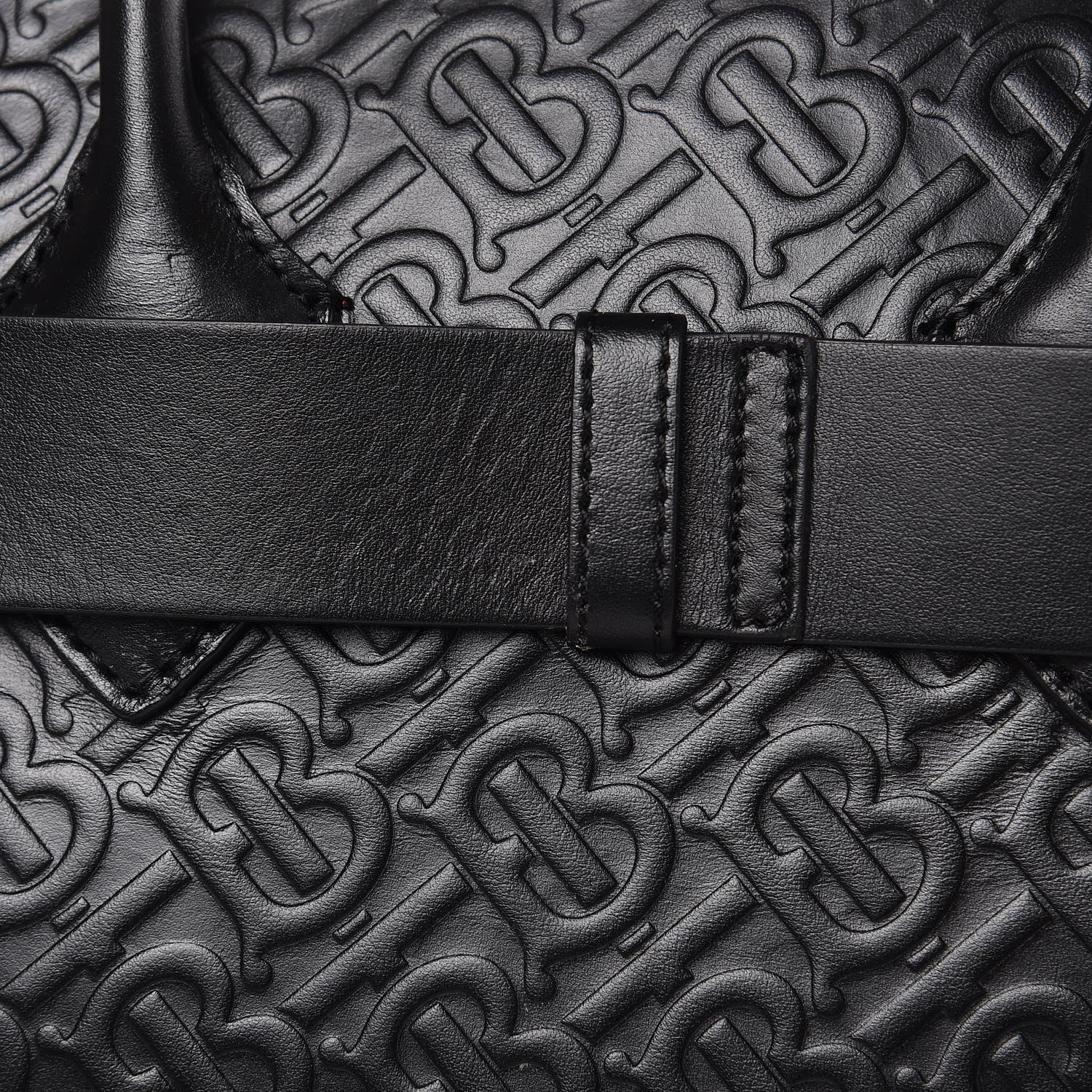 Burberry Calfskin Embossed Monogram Small Belt Bag Black 9 of 11