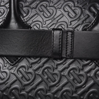 Burberry Calfskin Embossed Monogram Small Belt Bag Black 9 of 11