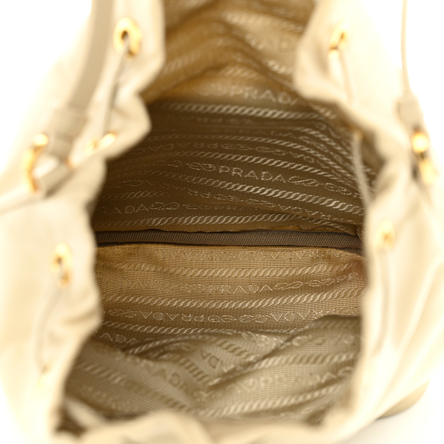 Prada Re-Nylon Saffiano Duet Bucket Crossbody Bag Deserto 5 of 9