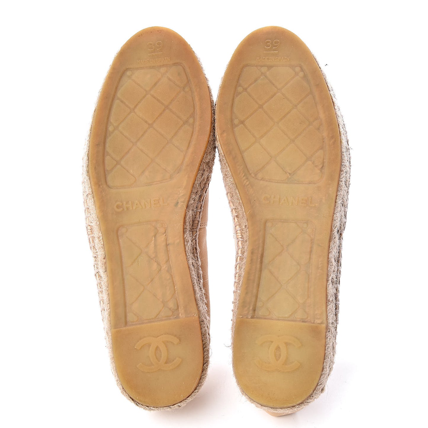 Lambskin CC Espadrilles 39 Beige Black