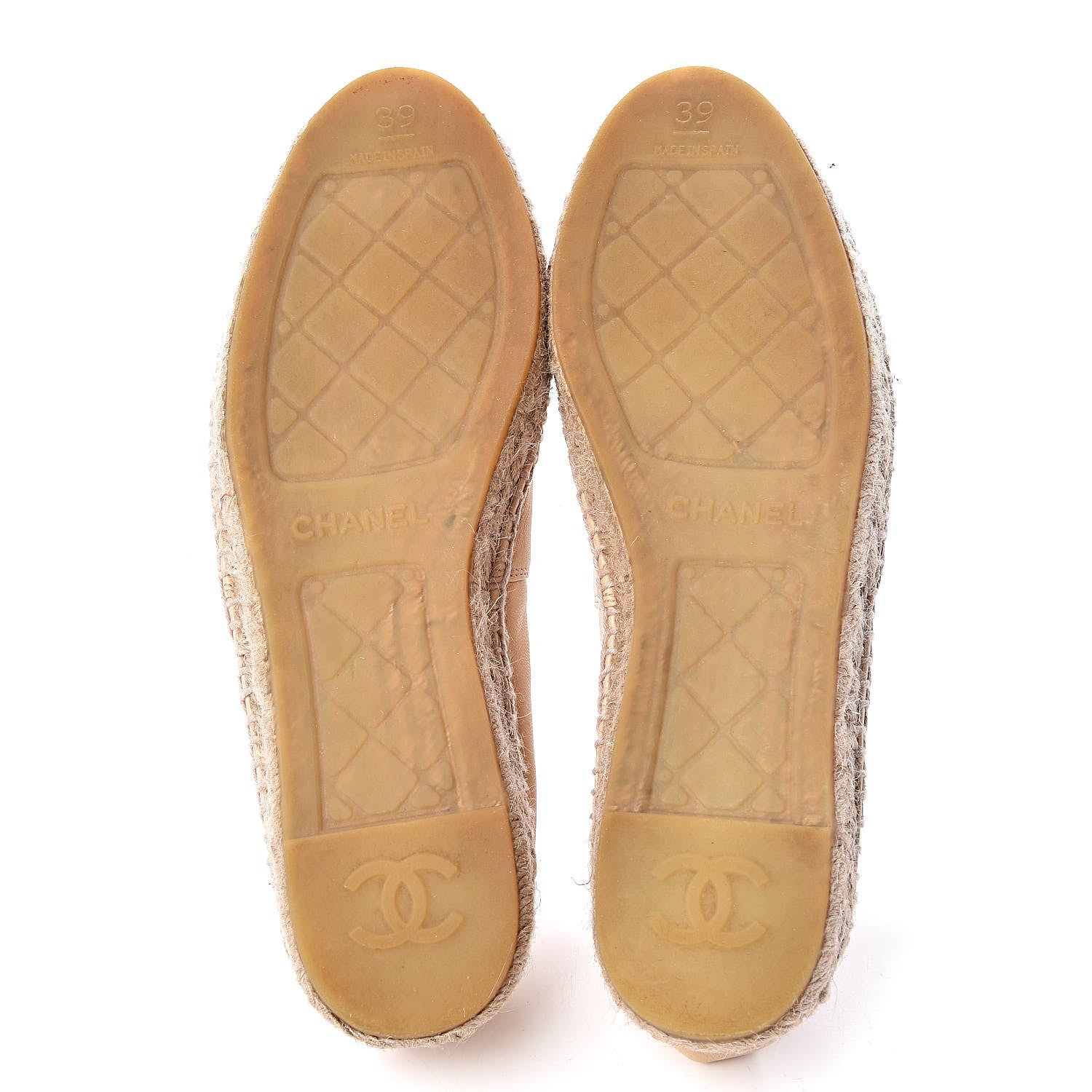 Chanel Lambskin CC Espadrilles 39 Beige Black 7 of 13