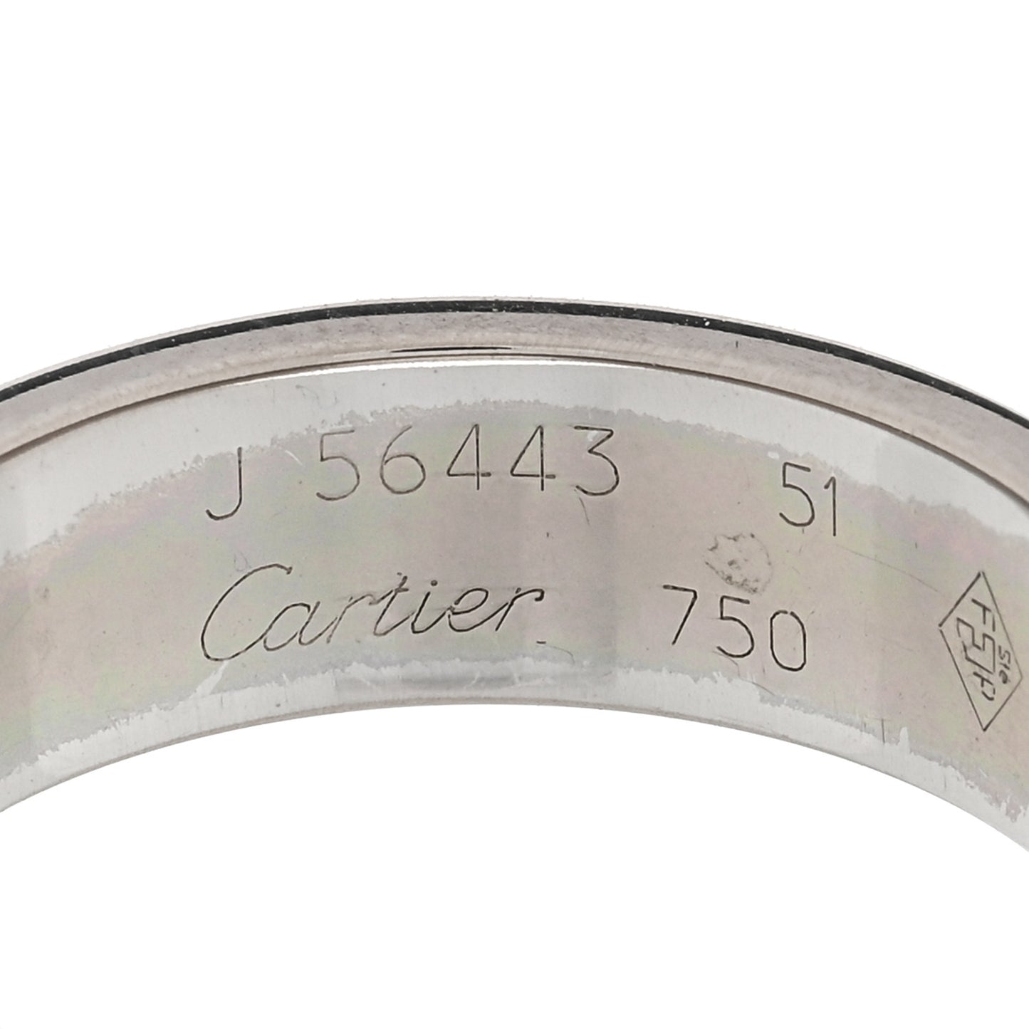 18K White Gold 5.5mm LOVE Ring 51 5.75