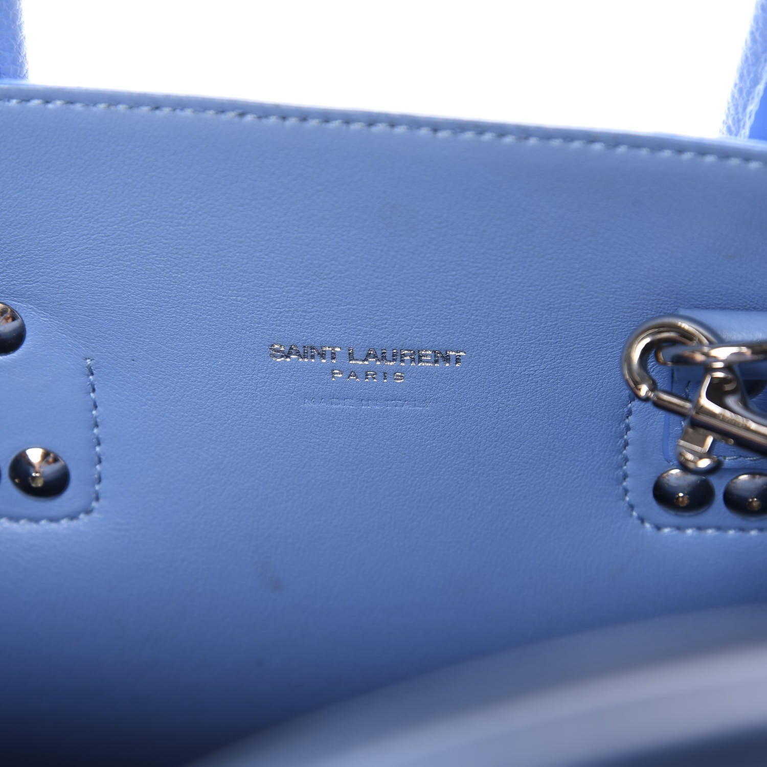 Saint Laurent Grained Calfskin Baby Sac De Jour Blue Clair 10 of 12