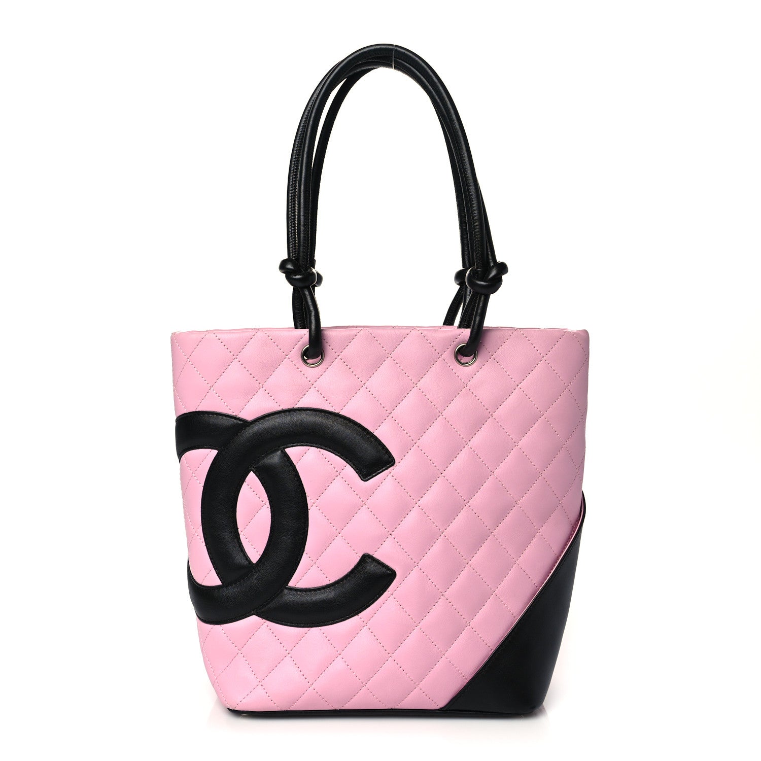 Chanel Calfskin Quilted Medium Cambon Tote Pink Black 1 of 10