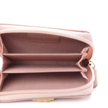 Chanel Caviar Quilted Boy Zip Around Coin Purse Wallet Light Pink 5 of 10