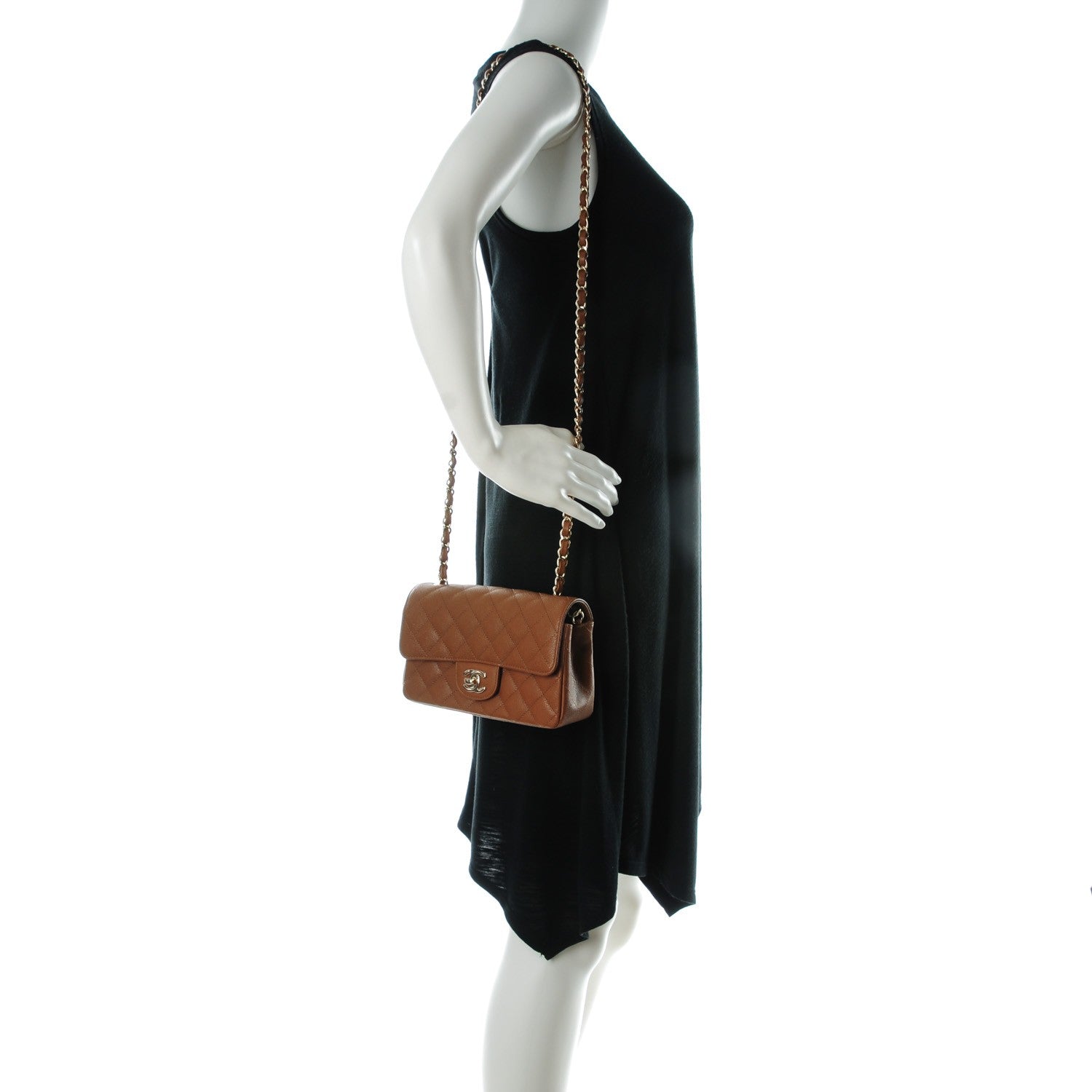 Chanel Caviar Quilted Mini Rectangular Flap Brown 2 of 7