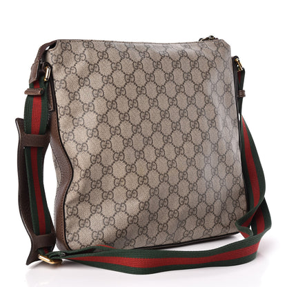 Gucci Soft GG Supreme Monogram Courrier Web Medium Flat Messenger Bag Beige New Acero Multicolor 3 of 12
