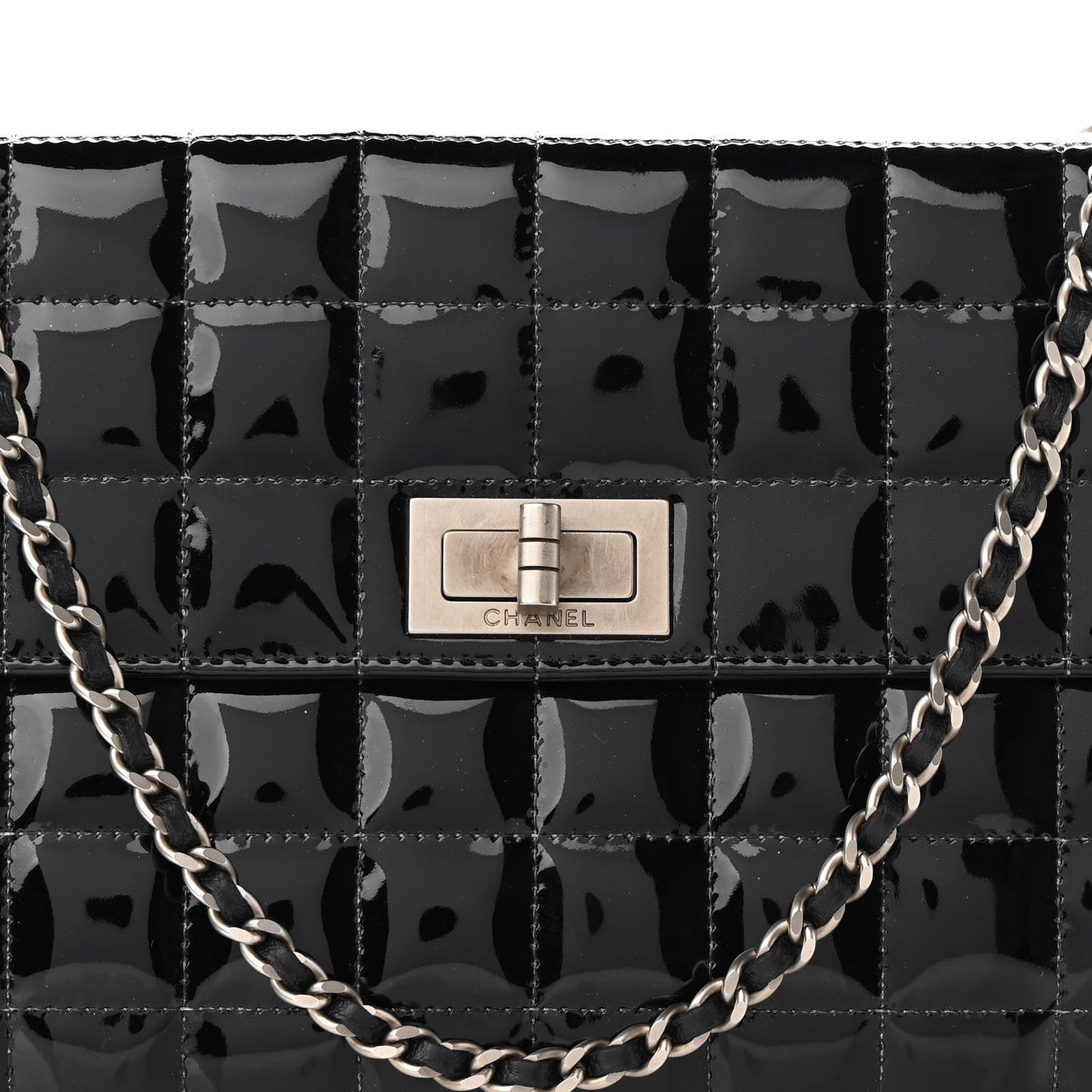 Patent Chocolate Bar Reissue Single Flap Black