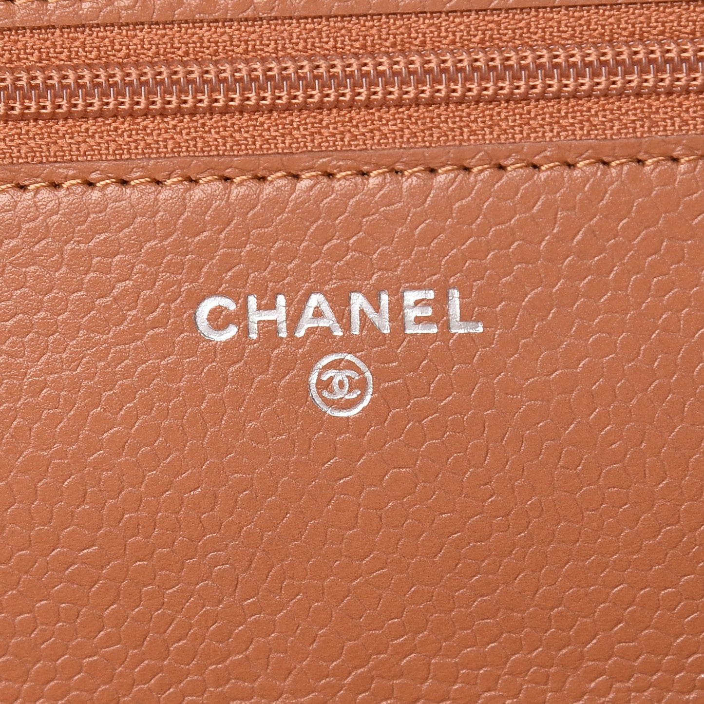 Caviar Quilted Wallet On Chain WOC Dark Beige