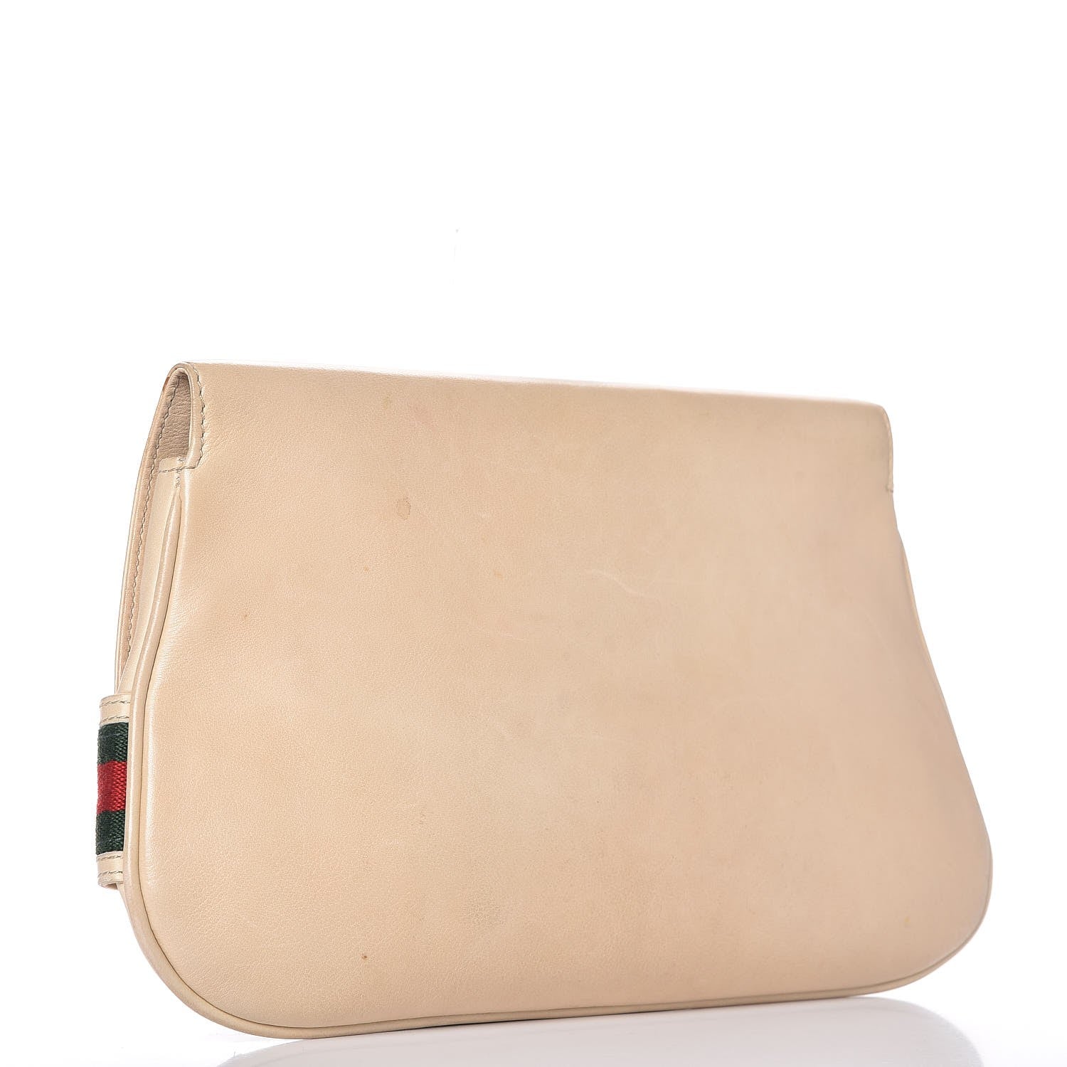 Gucci Calfskin Web GG Signature Clutch Beige 3 of 15