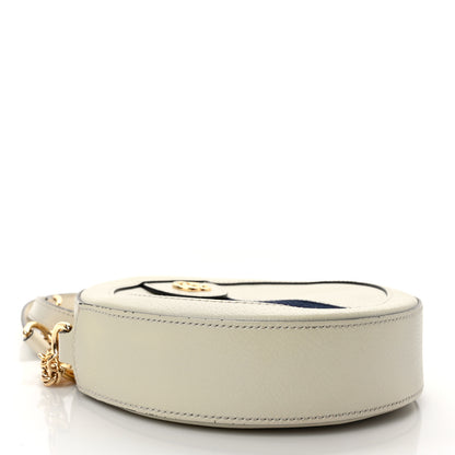Gucci Textured Calfskin Web Mini Ophidia Round Shoulder Bag Mystic White 4 of 9