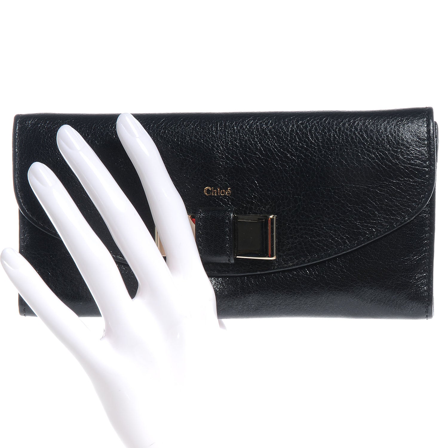 Chloe Leather Lily Continental Wallet Black 2 of 10