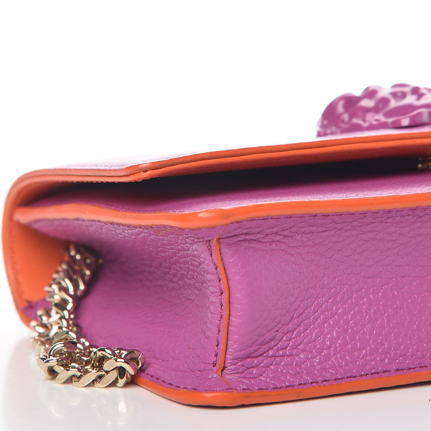 Grained Calfskin Palazzo Chain Evening Bag Pink