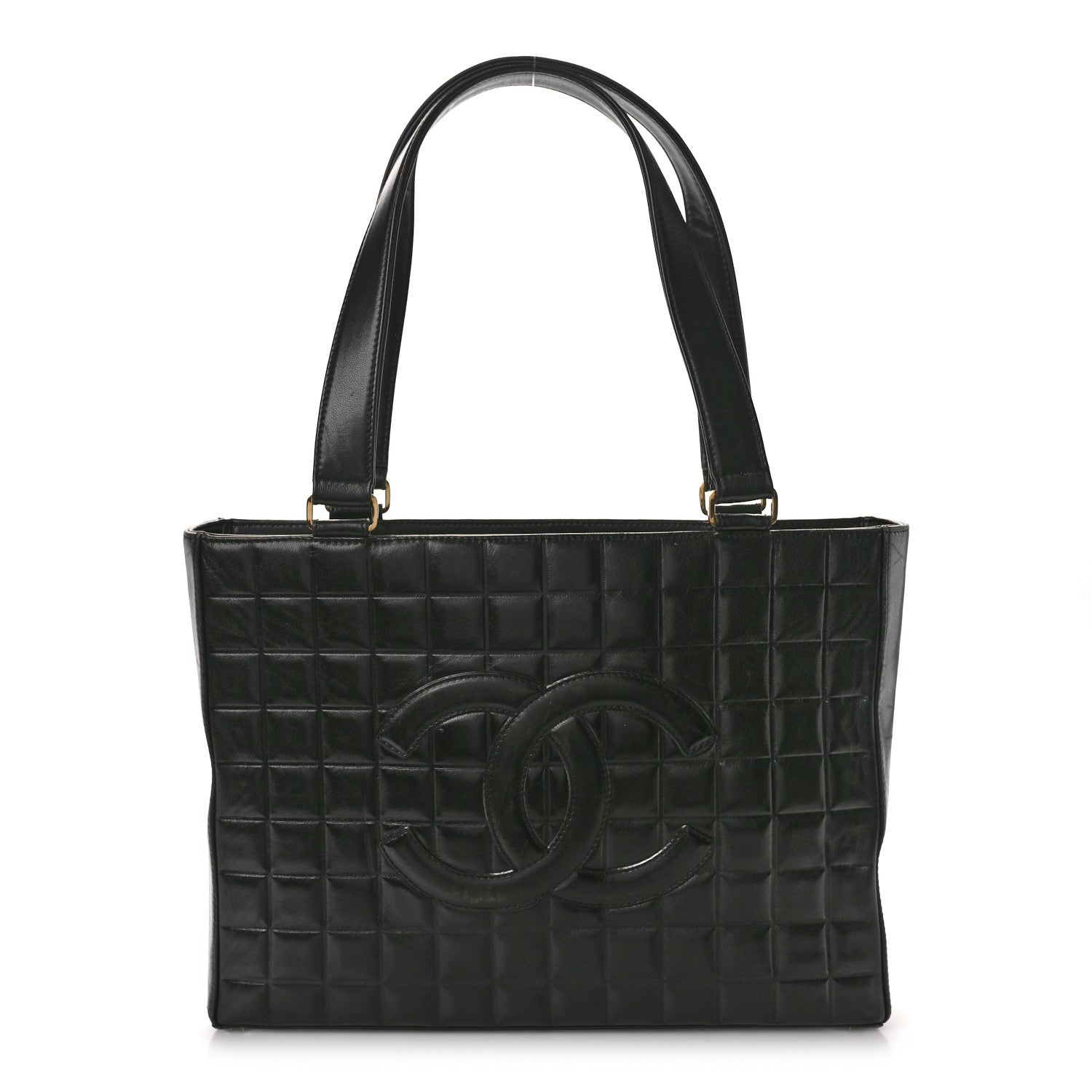 Chanel Lambskin Quilted Chocolate Bar Large Tote Black 1 of 17