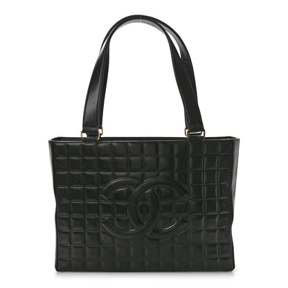 Chanel Lambskin Quilted Chocolate Bar Large Tote Black 1 of 17