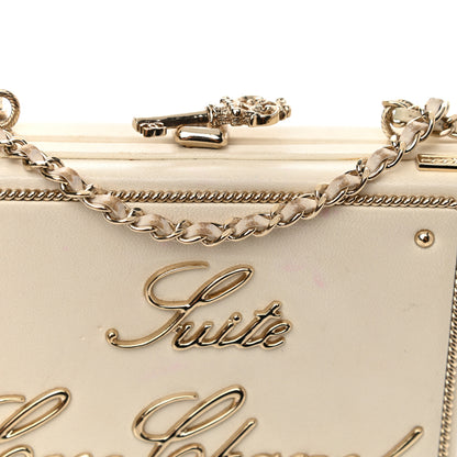 Chanel Lambskin Room Card Minaudiere Evening Bag White Gold 14 of 15