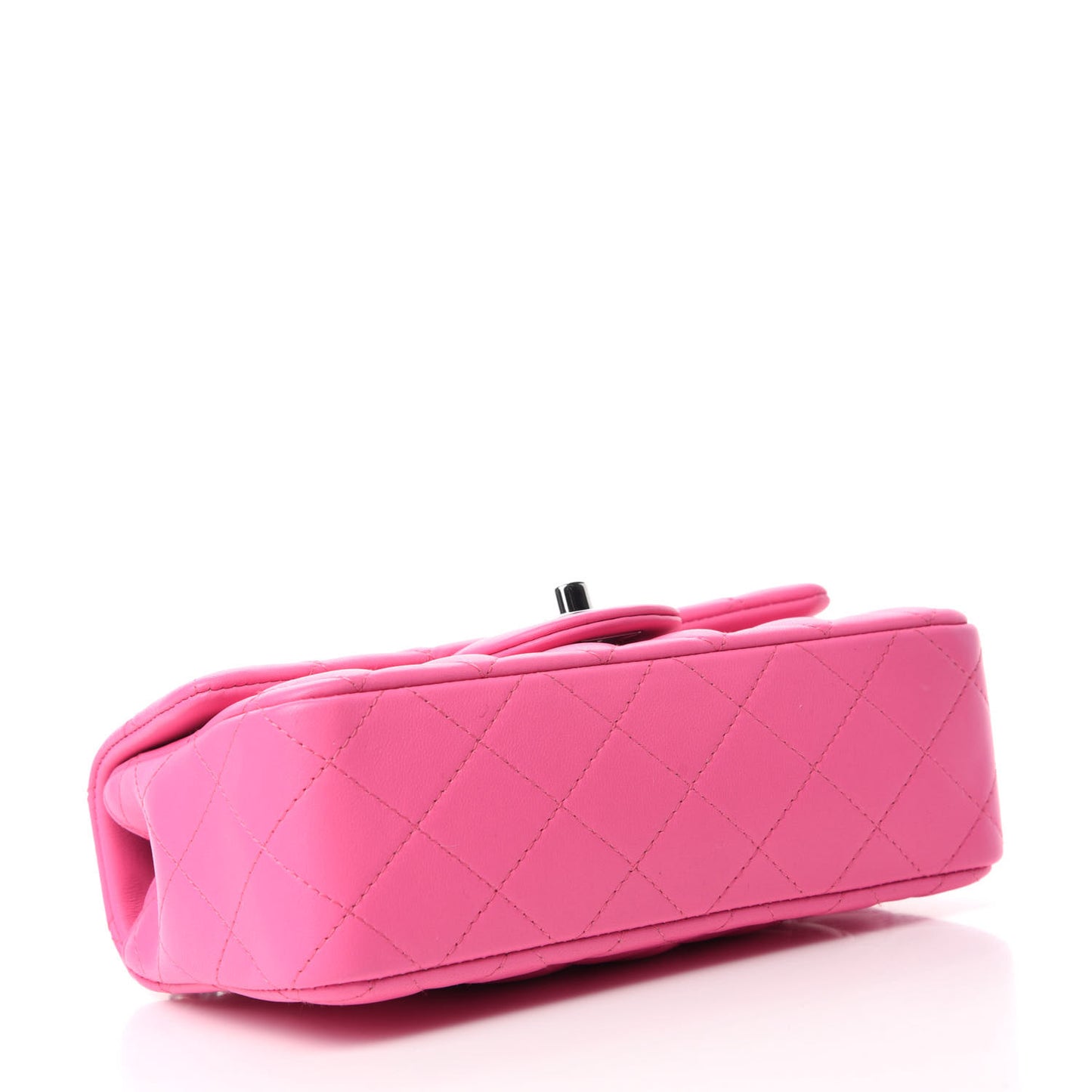 Lambskin Quilted Mini Rectangular Flap Pink