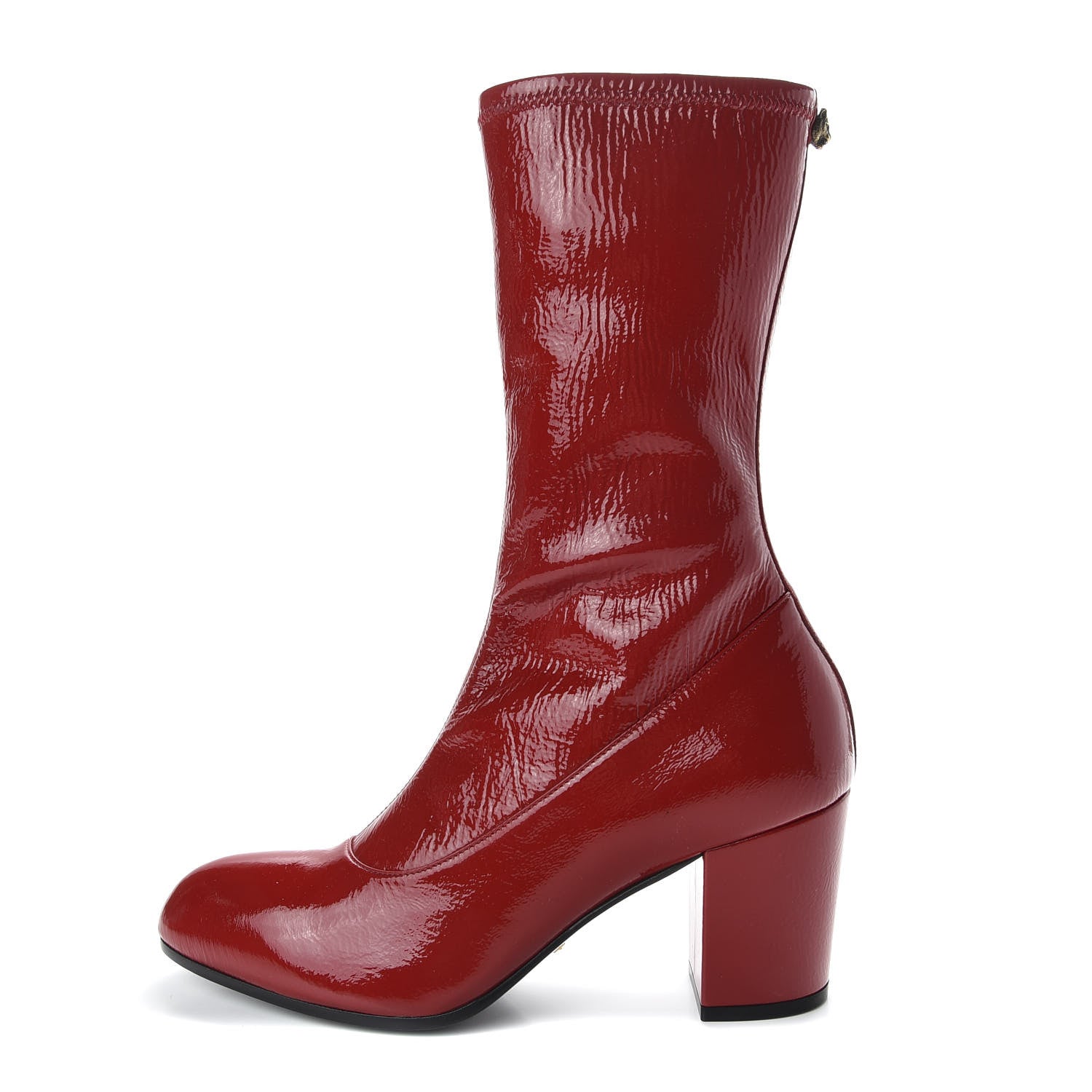 Gucci Patent Calfskin Stretch Boots 38.5 Hibiscus Red 1 of 10