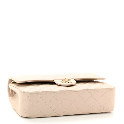 Chanel Iridescent Lambskin Quilted Medium Double Flap Light Beige 4 of 10