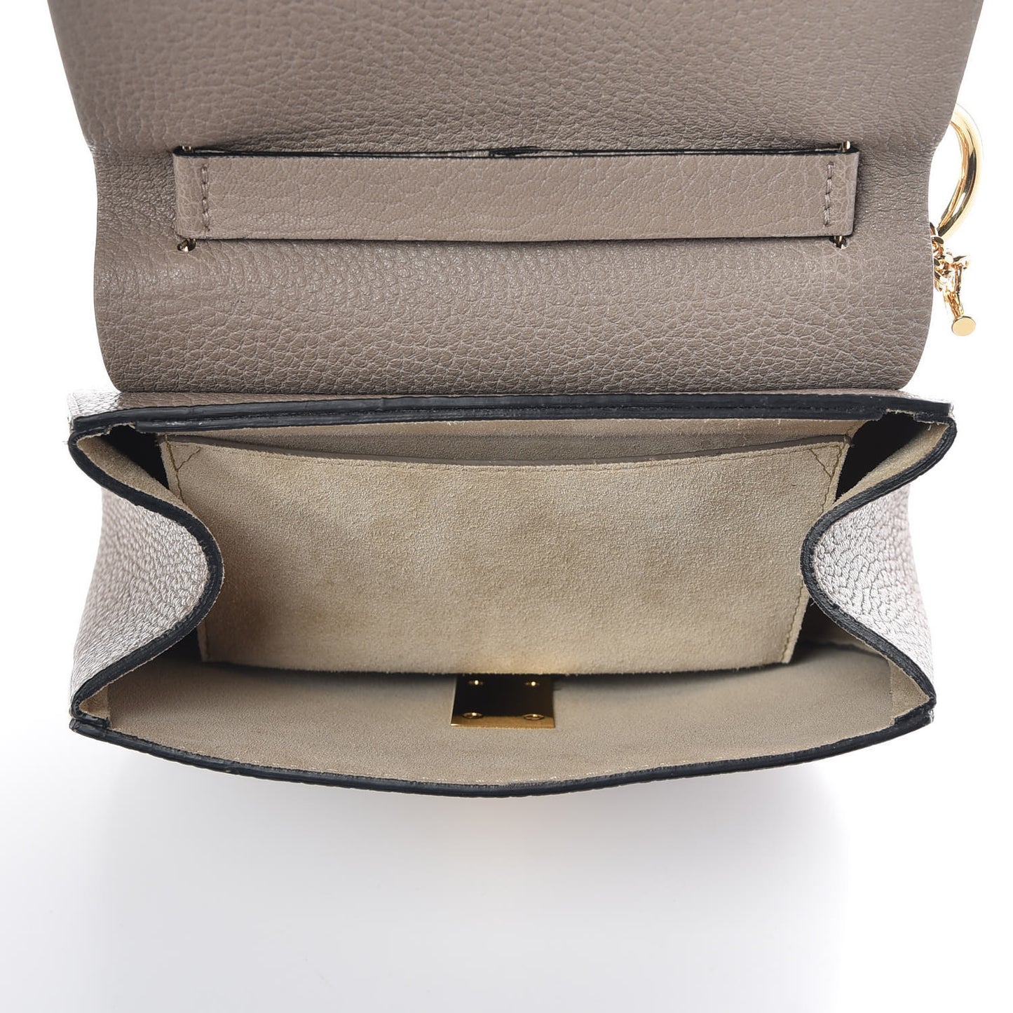 Grained Lambskin Drew Shoulder Bag Motty Grey