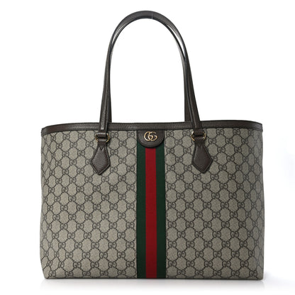 Gucci GG Supreme Monogram Medium Ophidia Shopping Tote Brown 1 of 9