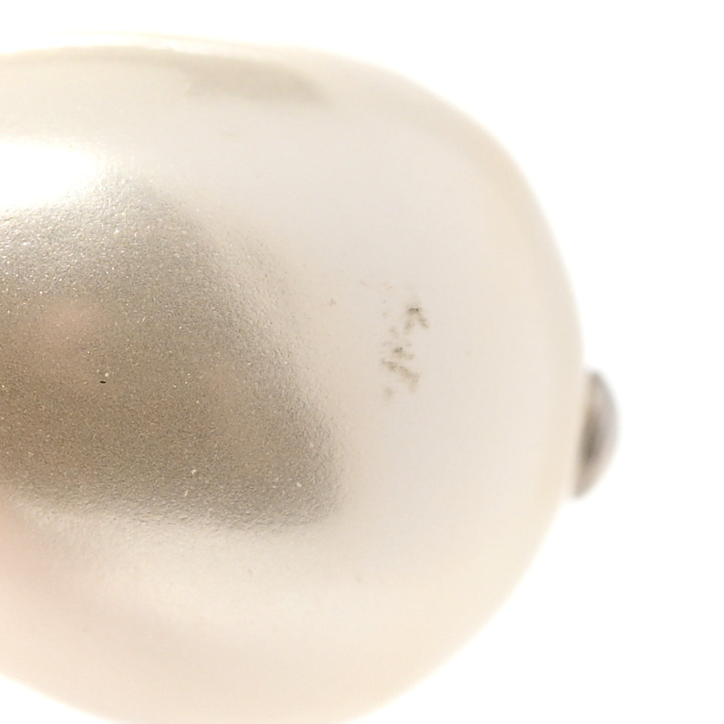 Baguette Crystal Pearl CC Pendant Necklace Silver