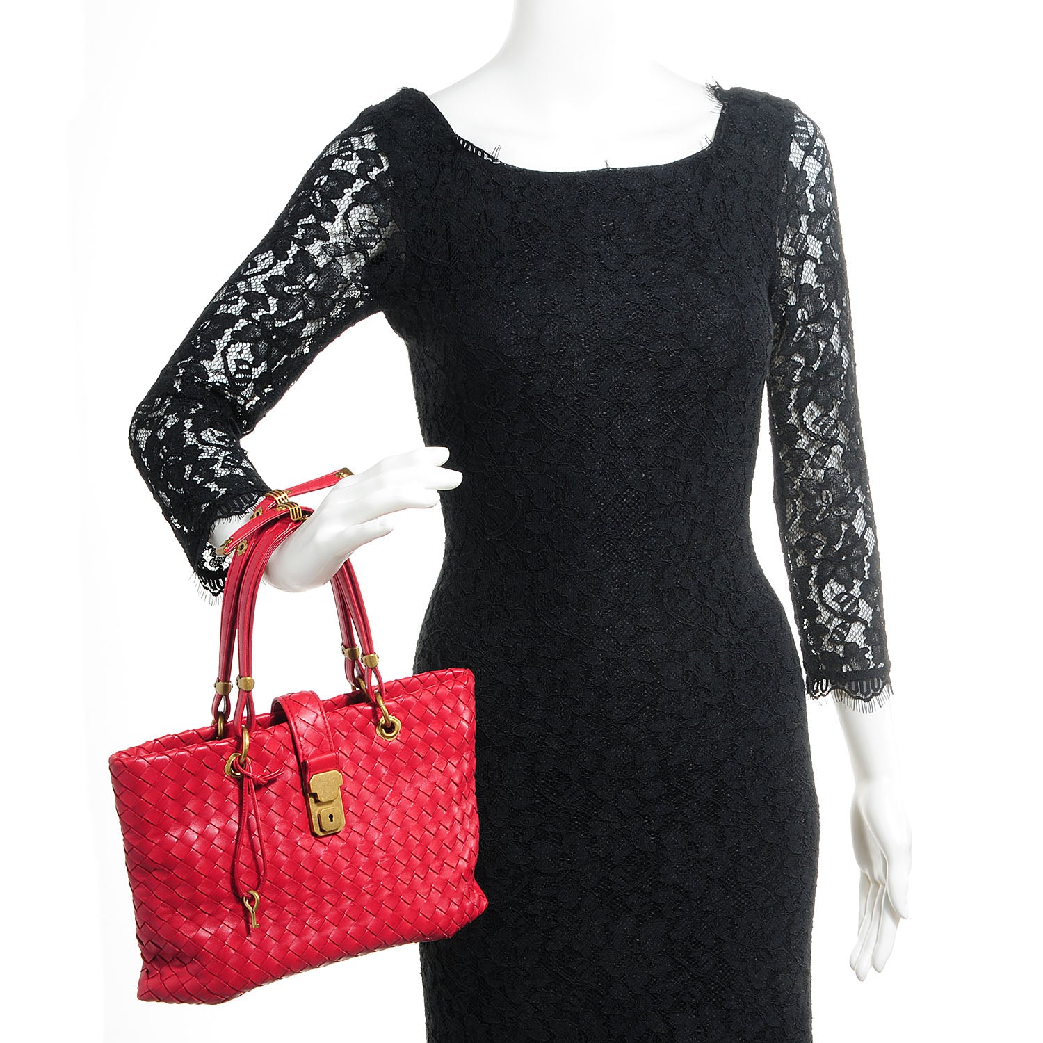 Bottega Veneta Nappa Intrecciato Small Capri Tote Carmine 2 of 8